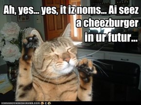 Ah, yes... yes, it iz noms... Ai seez  a cheezburger