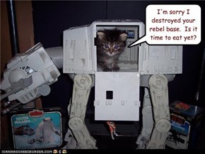 I'm sorry I destroyed your rebel base.  Is it time to eat yet?