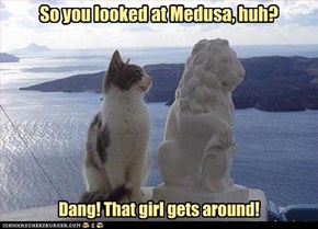 So you looked at Medusa, huh? Dang! That girl gets around!