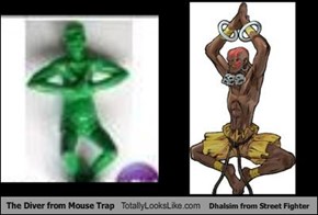 The Diver from Mouse Trap Totally Looks Like Dhalsim from Street Fighter