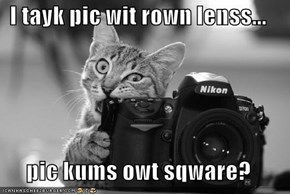I tayk pic wit rown lenss...  pic kums owt sqware?