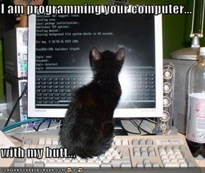 I am programming your computer...  with my butt...