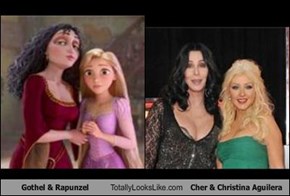 Gothel & Rapunzel Totally Looks Like Cher & Christina Aguilera