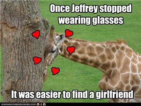 Once Jeffrey stopped wearing glasses