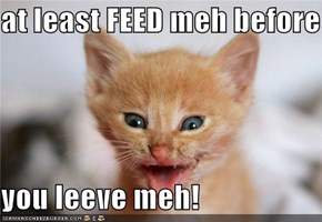 at least FEED meh before  you leeve meh!