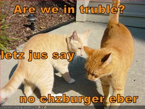 Are we in truble? letz jus say no chzburger eber