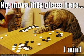 No, move this piece here...  I win!
