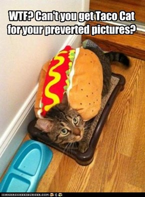 WTF? Can't you get Taco Cat for your preverted pictures?