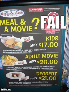 Adult movies with dinner fail