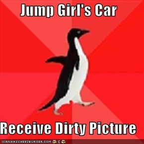 Jump Girl's Car  Receive Dirty Picture
