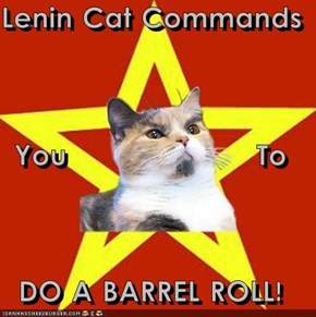 Lenin Cat Commands  You                    To DO A BARREL ROLL!
