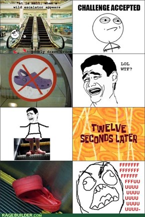 Crocs on Escalator Rage