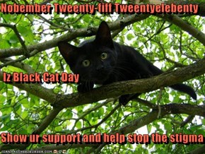 Nobember Tweenty-fiff Tweentyelebenty  Iz Black Cat Day Show ur support and help stop the stigma