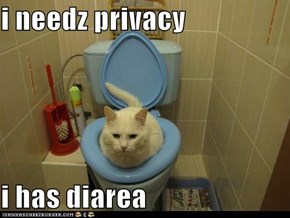 i needz privacy  i has diarea