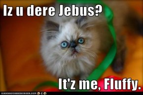Iz u dere Jebus?  It'z me, Fluffy.
