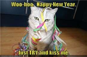 Woo-hoo.  Happy New Year.  Just TRY and kiss me.
