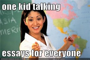 one kid talking  essays for everyone