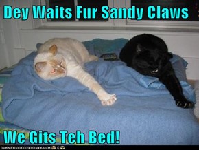 Dey Waits Fur Sandy Claws  We Gits Teh Bed!