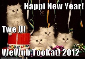 Happi New Year! Twe U! WeWub TooKat! 2012