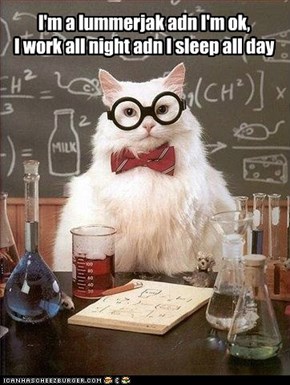Kitteh didn't want to be a chemistry lecturer