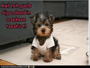 Awl teh gurls dig a dood in a seksee teeshirt!