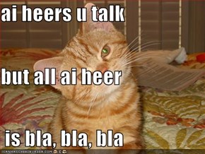ai heers u talk but all ai heer  is bla, bla, bla