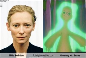 Tilda Swinton Totally Looks Like Glowing Mr. Burns