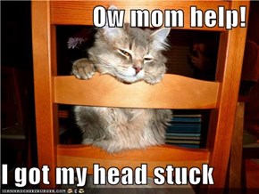 Ow mom help!  I got my head stuck