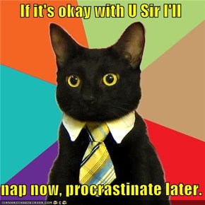 If it's okay with U Sir I'll  nap now, procrastinate later.