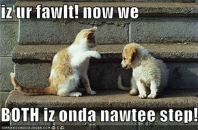 iz ur fawlt! now we  BOTH iz onda nawtee step!