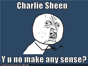 Charlie Sheen     Y u no make any sense?