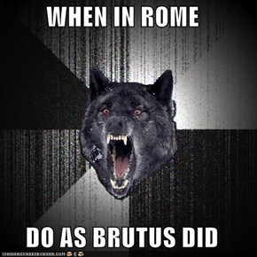 WHEN IN ROME  DO AS BRUTUS DID