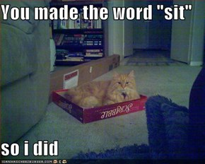 You made the word "sit"  so i did