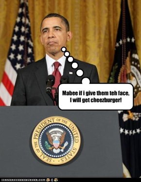 Mabee if i give them teh face, I will get cheezburger!