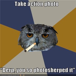 Take action photo  "Derp, you so photosherped it"