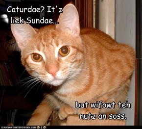 Caturdae? It'z liek Sundae...