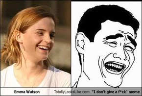 Emma Watson Totally Looks Like "I don't give a f*ck" meme