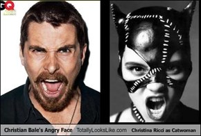 Christian Bale's Angry Face Totally Looks Like Christina Ricci as Catwoman
