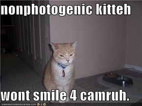 nonphotogenic kitteh  wont smile 4 camruh.