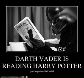 DARTH VADER IS READING HARRY POTTER