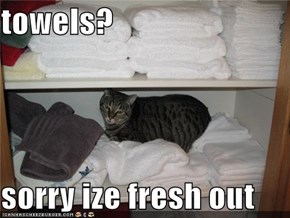 towels?  sorry ize fresh out