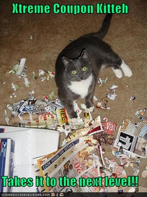 Xtreme Coupon Kitteh  Takes it to the next level!!