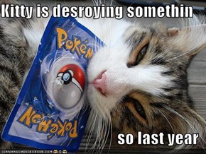Kitty is desroying somethin  so last year