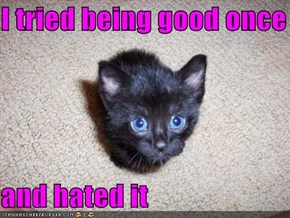 I tried being good once  and hated it