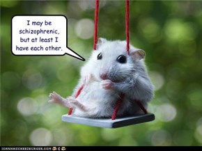 I may be schizophrenic, but at least I have each other.