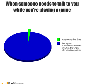 When someone needs to talk to you while you're playing a game