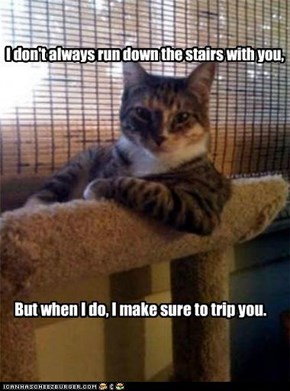 I don't always run down the stairs with you,