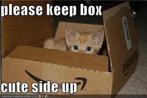 please keep box  cute side up