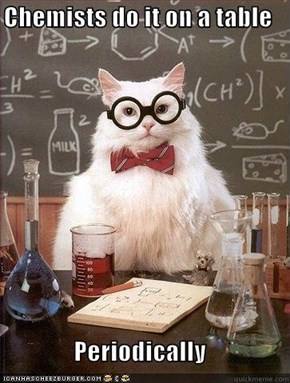 Chemists do it on a table   Periodically