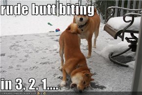 rude butt biting   in 3, 2, 1....